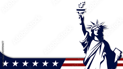 Quadro su tela Statue of Liberty with American flag elements symbolizing freedom, patriotism, and national pride in the United States