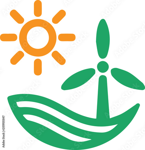 Bilde på lerret Eco Renewable Energy Icon