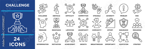 Foto Challenge icon collection set