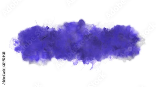 An explosion of purple ink drops quickly spread and forming banner or background for a title