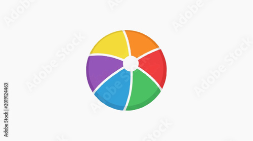 Free Download Vibrant Beach Ball: A vividly colored beach ball, a classic symbol of summertime fun, rests against a clean backdrop, its cheerful hues evoking carefree days at the beach and joy of childhood. - GFXLoad
