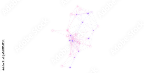 PNG image of Abstract digital network connection, pink and purple geometric data structure, futuristic technology communication web illustration isolated on Transparent Background
