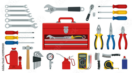 Foto Collection of various hand tools.