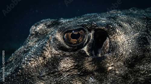 close up of a head of a Stingray