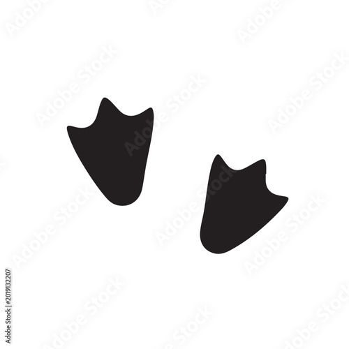 Foto Penguin footprint silhouette vector flat illustration design.