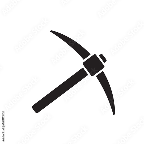 Tableau sur toile Mattock with pick end hand tool as a silhouette vector