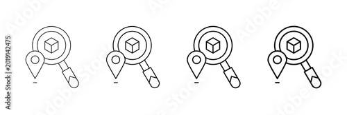 Bild auf Leinwand Package Tracking Icons Vector Set In Different Stroke Line Style