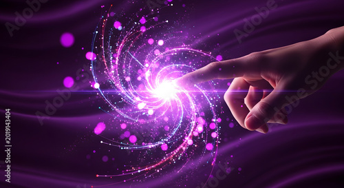 Abstract, Big data network and cyber ​​particles that are distributed