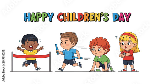 Fotografía Children's Day: Illustration of joyful children