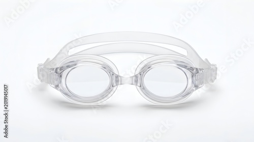 Clear Swimming Goggles Isolated on White Background