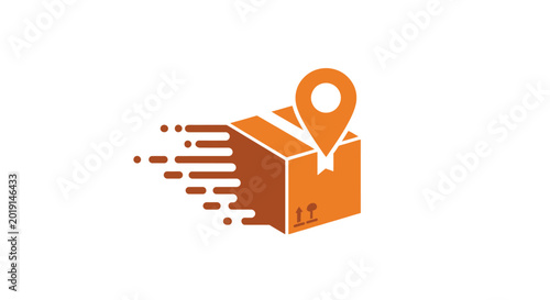 Foto Fast Delivery Orange Package Tracking.
