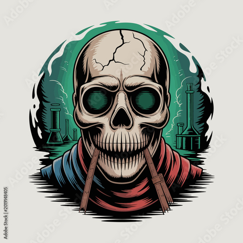 Bild auf Leinwand Skull with crossbones and hoodie.