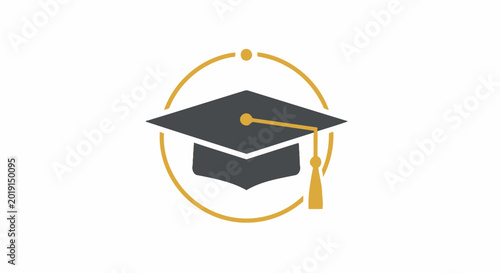 Schilderij op canvas Graduation Cap Icon Academic Symbol.