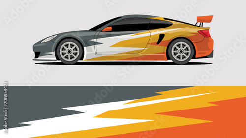 Cuadro en lienzo Corvette sports car side view.