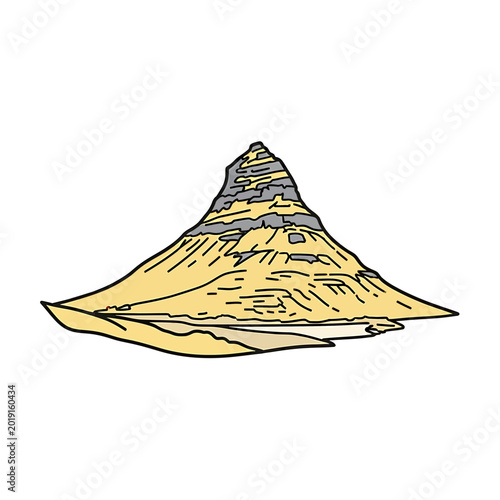 Iconic Volcanic Mountain Peak with Distinctive Geological Layers