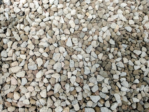 Photography Top view of natural grey gravel stones texture
