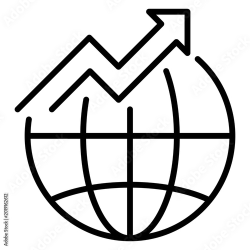 Obraz na plátně global competitiveness outline icon