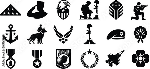 Foto Memorial day tribute usa military symbols and icons may 27