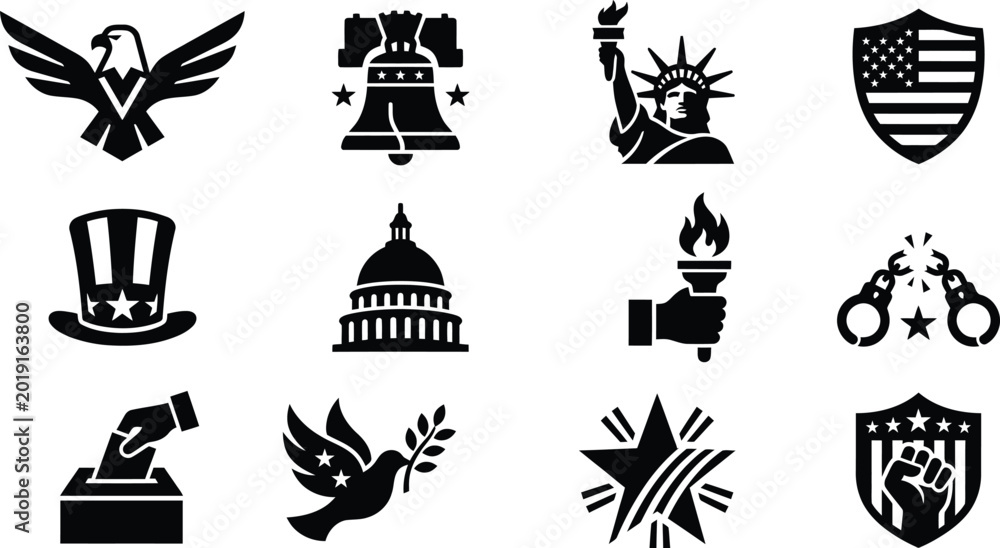 Naklejka premium Patriotic memorial day symbols and icons on may 27 usa