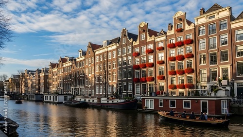 Canal houses in Amsterdam Netherlands architecture.