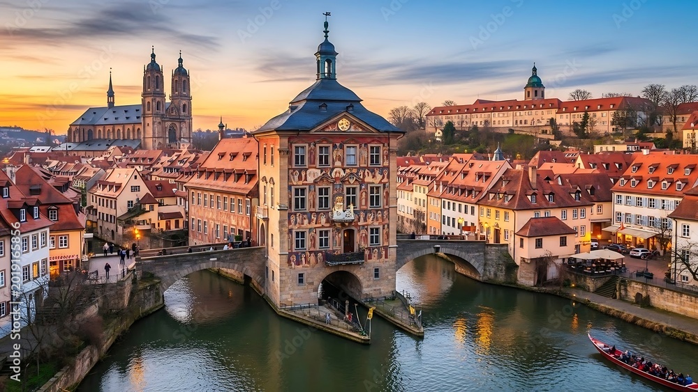 Obraz premium Charles Bridge in Prague at sunset.