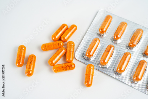 Blisterpack of capsules pills medical Antibiotics, supplement, vitamin