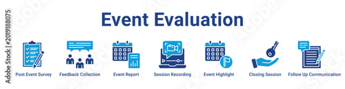Event Evaluation Web Icon Banner and Collection