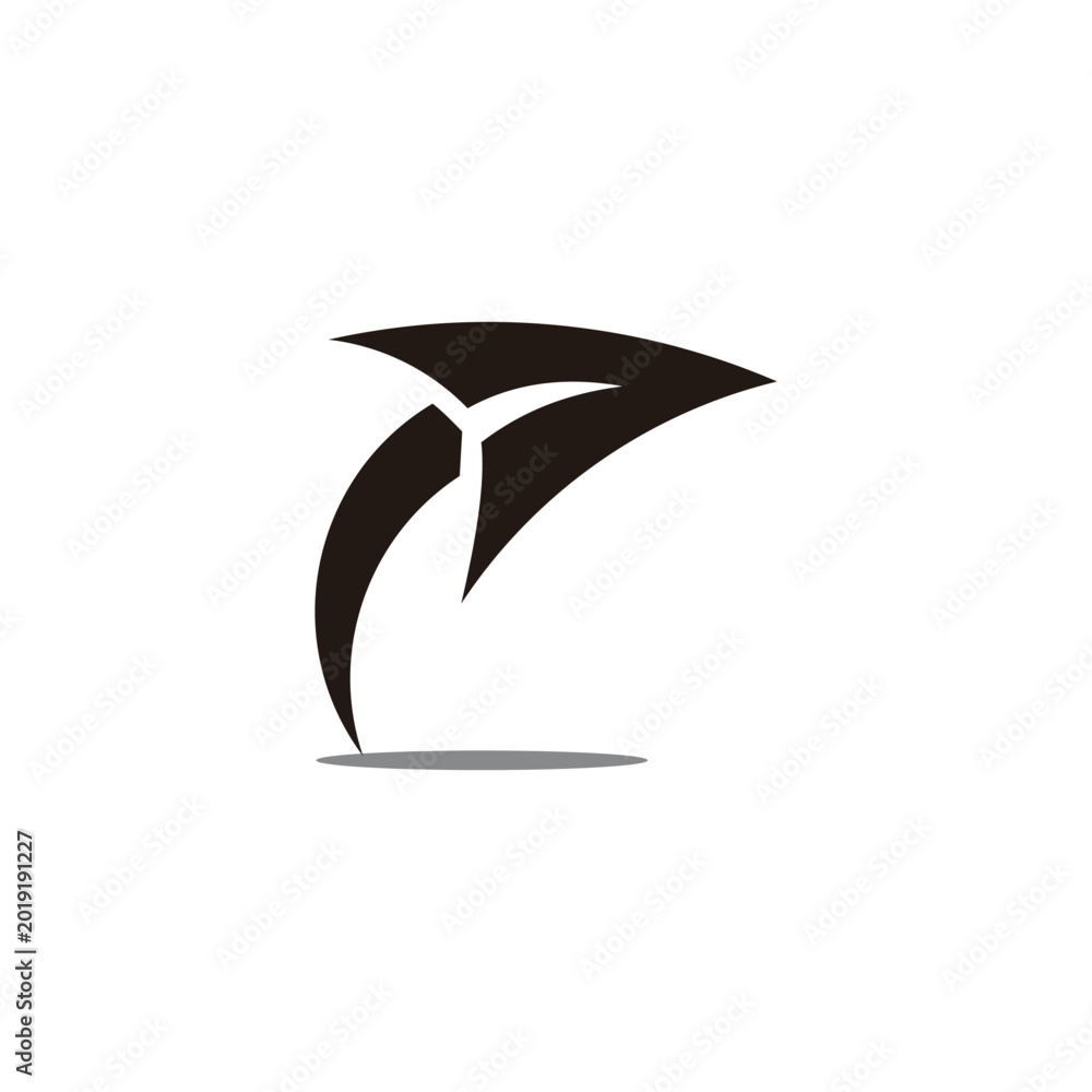 Obraz premium letter p abstract arrow simple motion logo vector
