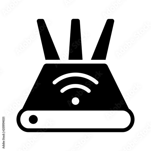 Foto Router Icon - Solid Black