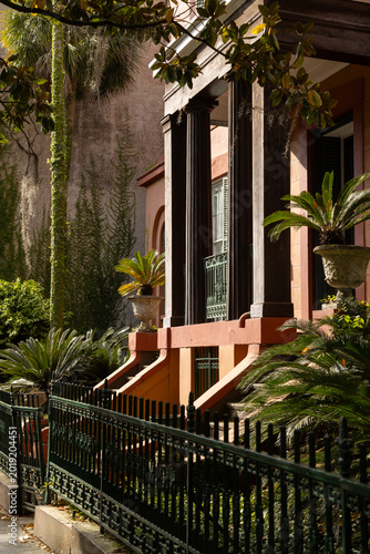 old house porch in Savannah, Georgia, USA, East Coast