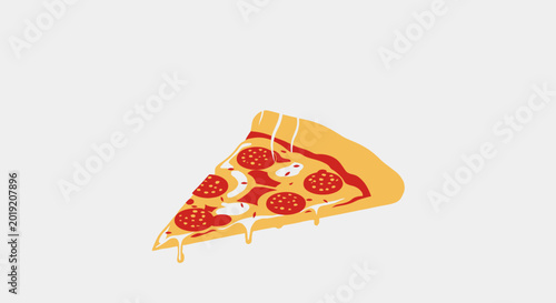 Pizza slice illustration isolated on white background for culinary design