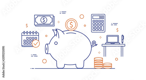 Financial planning and saving money concept.