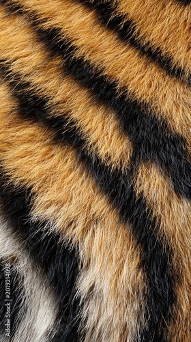 Close up realistic tiger fur texture full frame detailed pattern for textile background and surface design