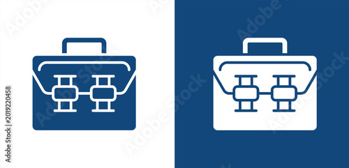 Foto talk icon, with light and dark background.