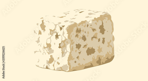 Block of gourmet blue cheese with distinctive mold spots