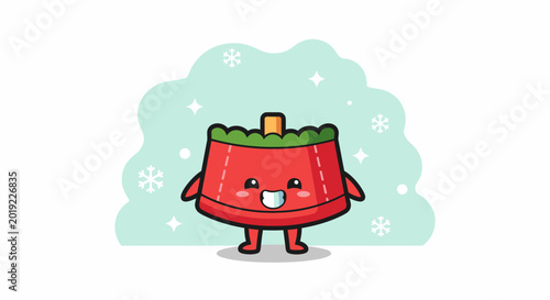 Anthropomorphic watermelon character with cheerful face arms.