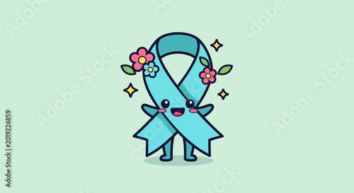 Blue award ribbon trophy isolated on surface.