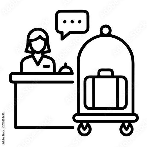 hotel reception service vector illustration