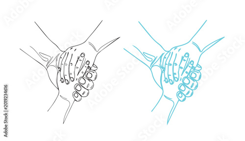 Foto Heartwarming father's day illustration of interlocking hands