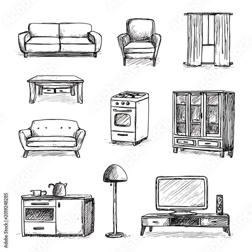 Furniture and household items collection.