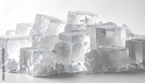 Macro view of salt crystals forming geometric cubic structures on dark surface