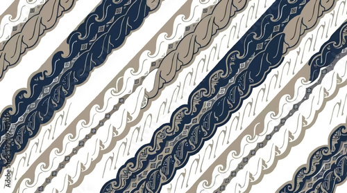 Tableau sur toile Traditional Indonesian Batik Parang Pattern in Muted Tones