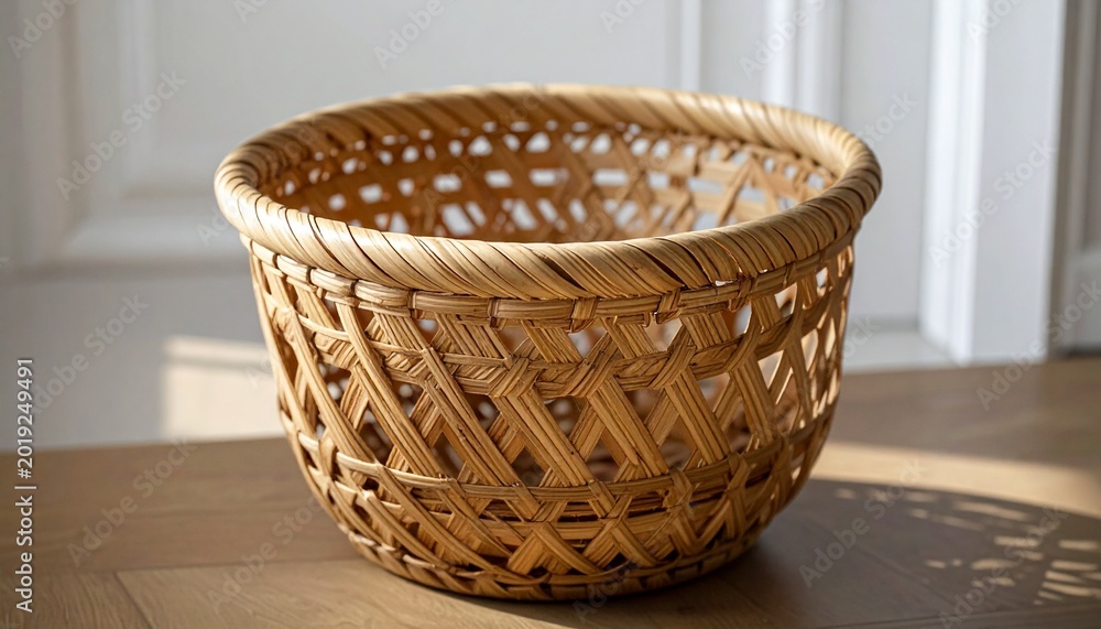 Fototapeta premium Handmade Woven Basket with Natural Rustic Texture