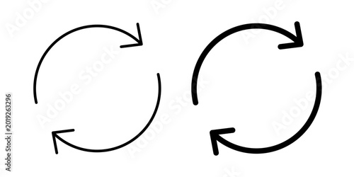 Foto Refresh icon in outline and solid style, isolated on white background