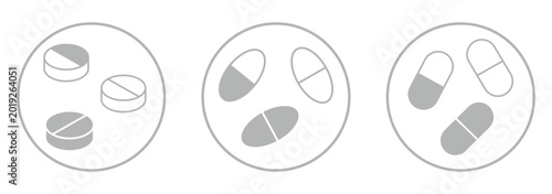Tableau sur toile Painkiller pills icon set