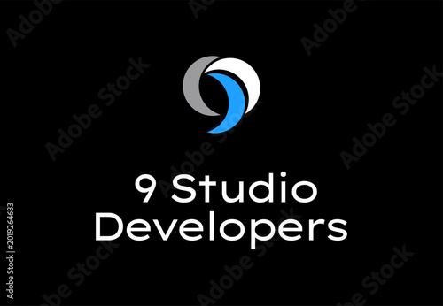 Professional Modern Minimalist Logo Design for 9 Studio Developers