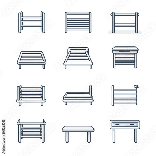 Collection of various bed frames.