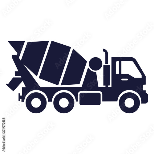 Concrete Mixer Truck Silhouette, best used for template, UI, presentation, application, web and banner