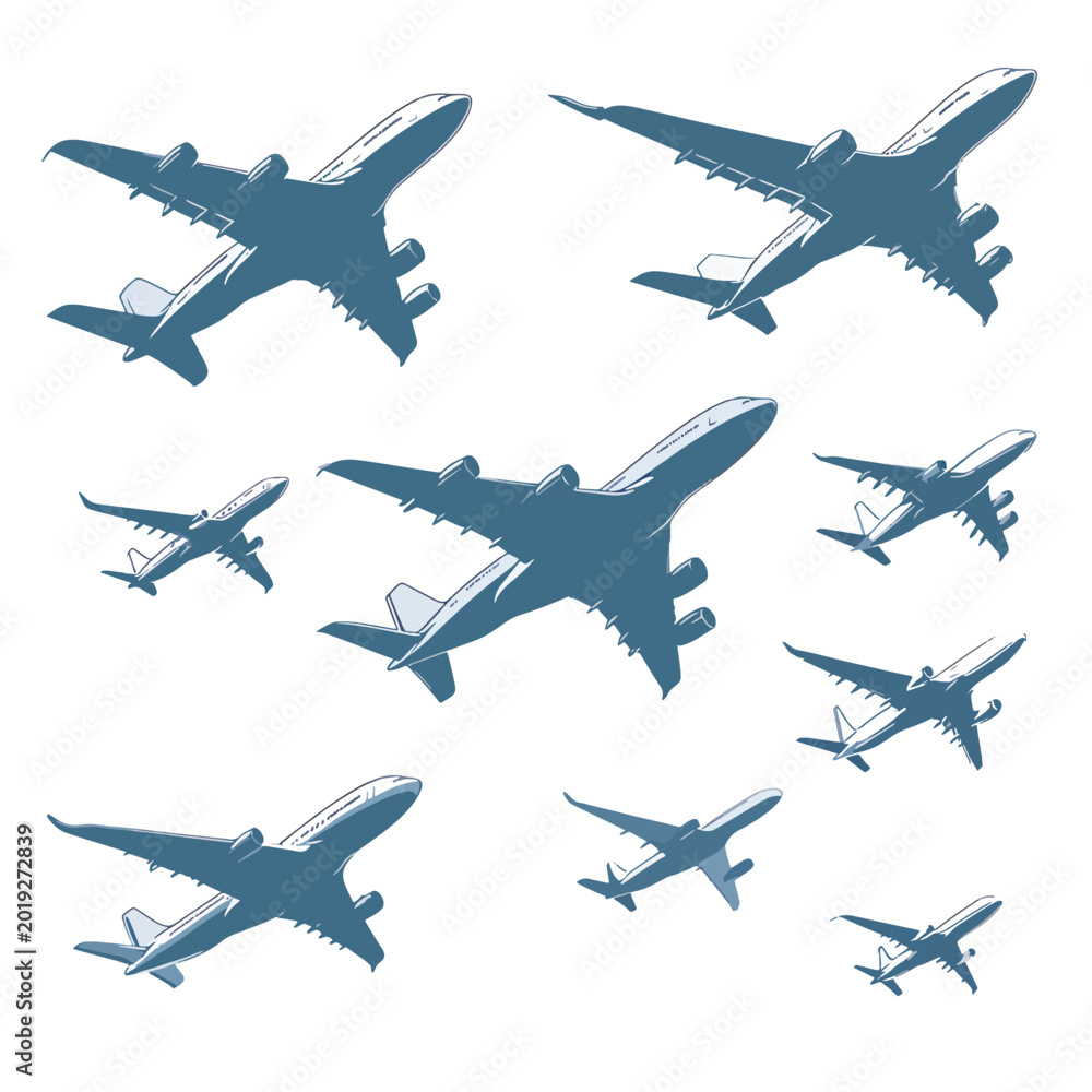 Fototapeta premium Airplanes flying in the sky.