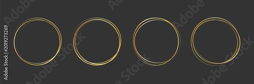 Slika na platnu Gold golden frame ring set